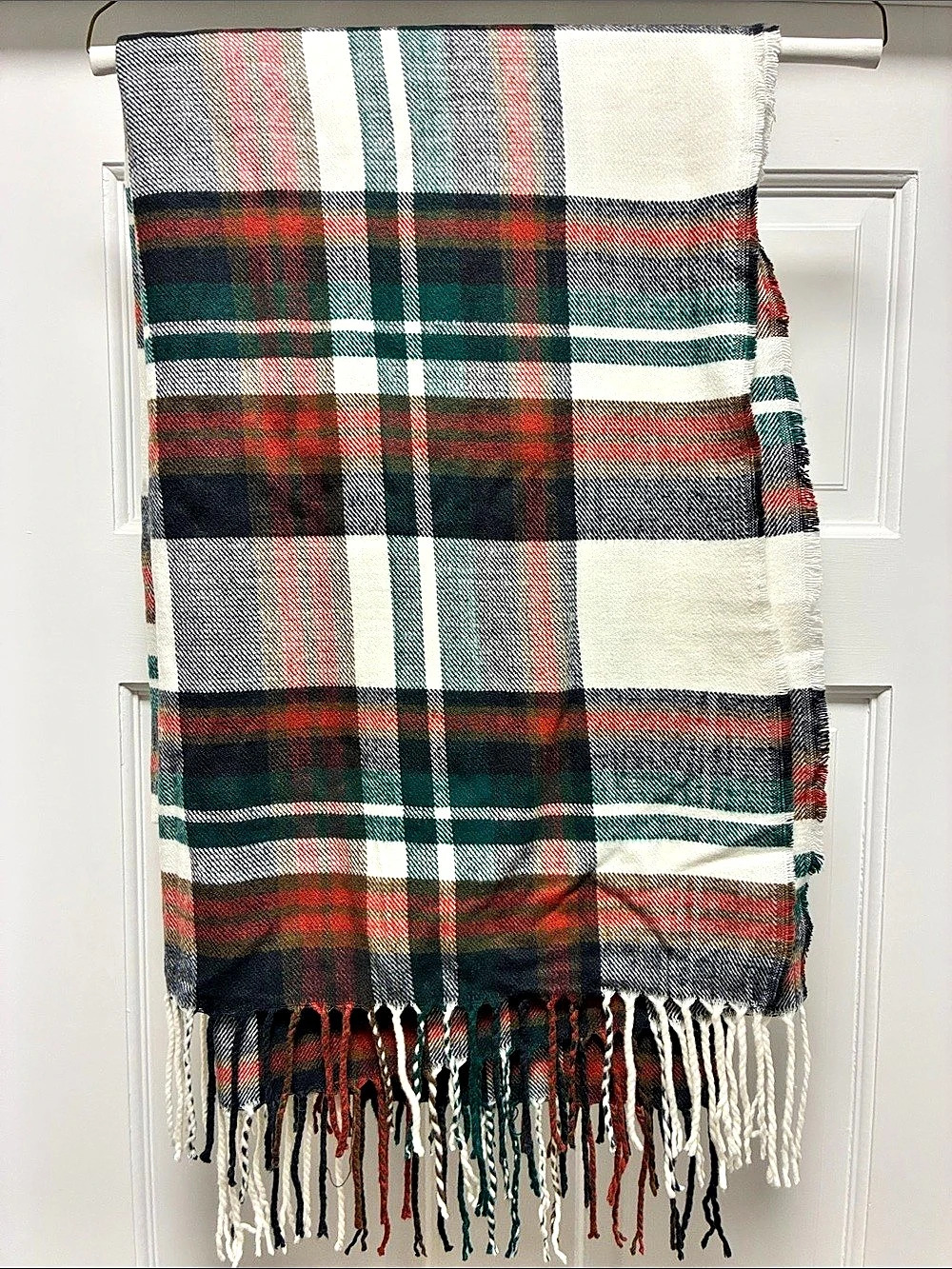 J.CREW Plaid Scarf in Green & Red Like New